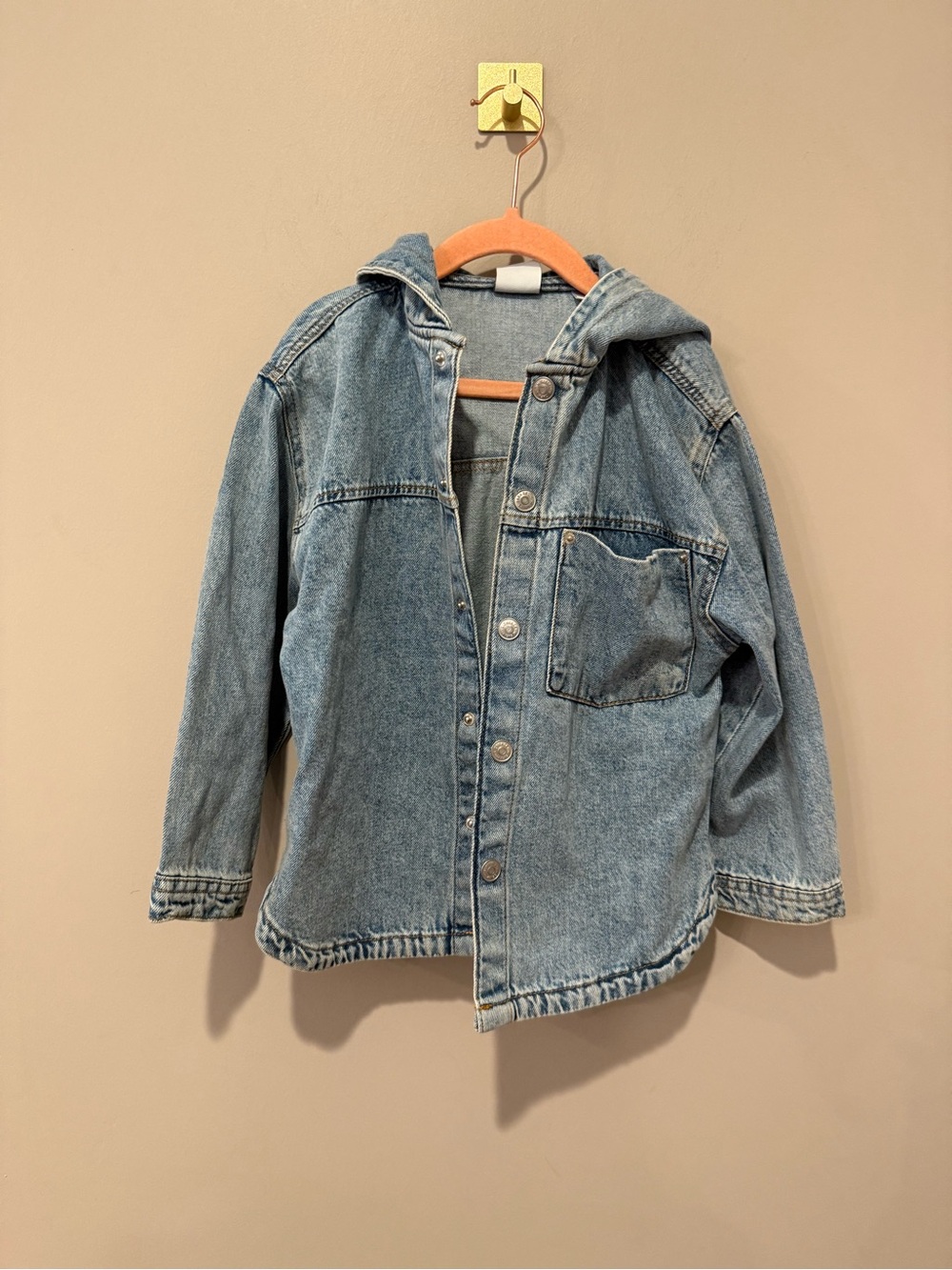 Zara Kids hooded Denim Overshirt Jacket Size 4-5